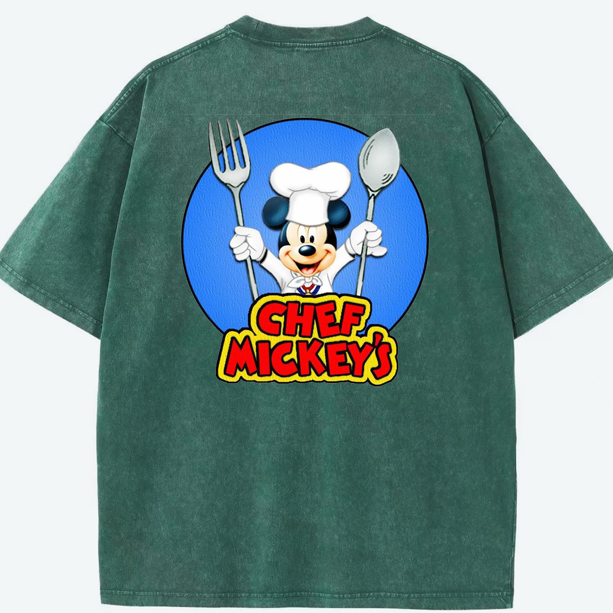（画像用） ミッキーマウス Mickey Mouse 綿100% ヴィンテージ風 半袖Tシャツ（背面プリント）